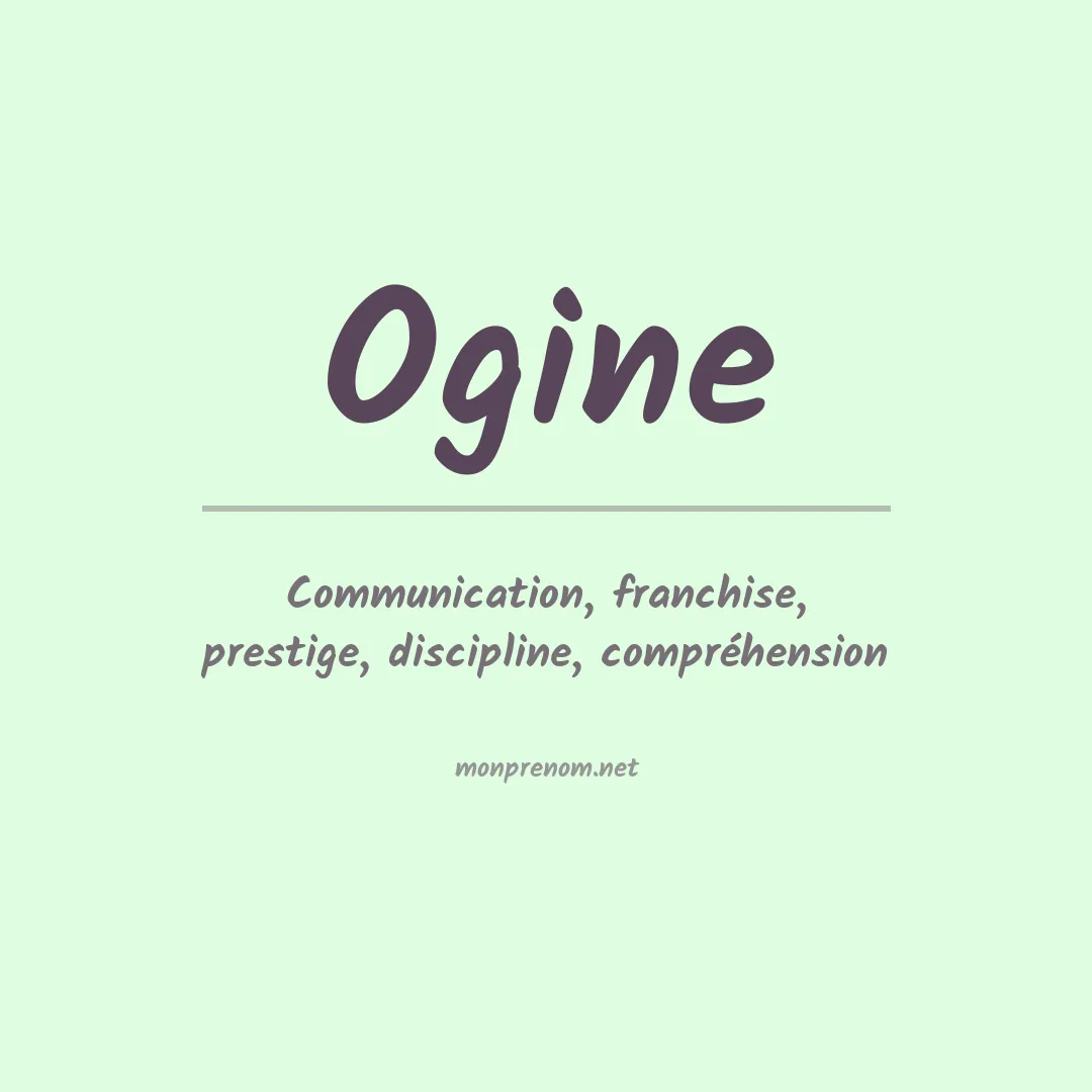 Signification du Prénom Ogine Signification du Prénom Ogine
