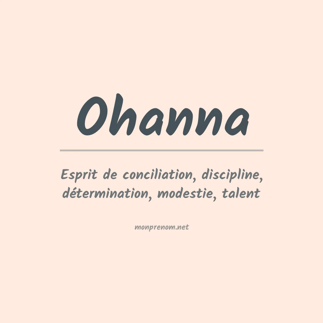 Signification du Prénom Ohanna