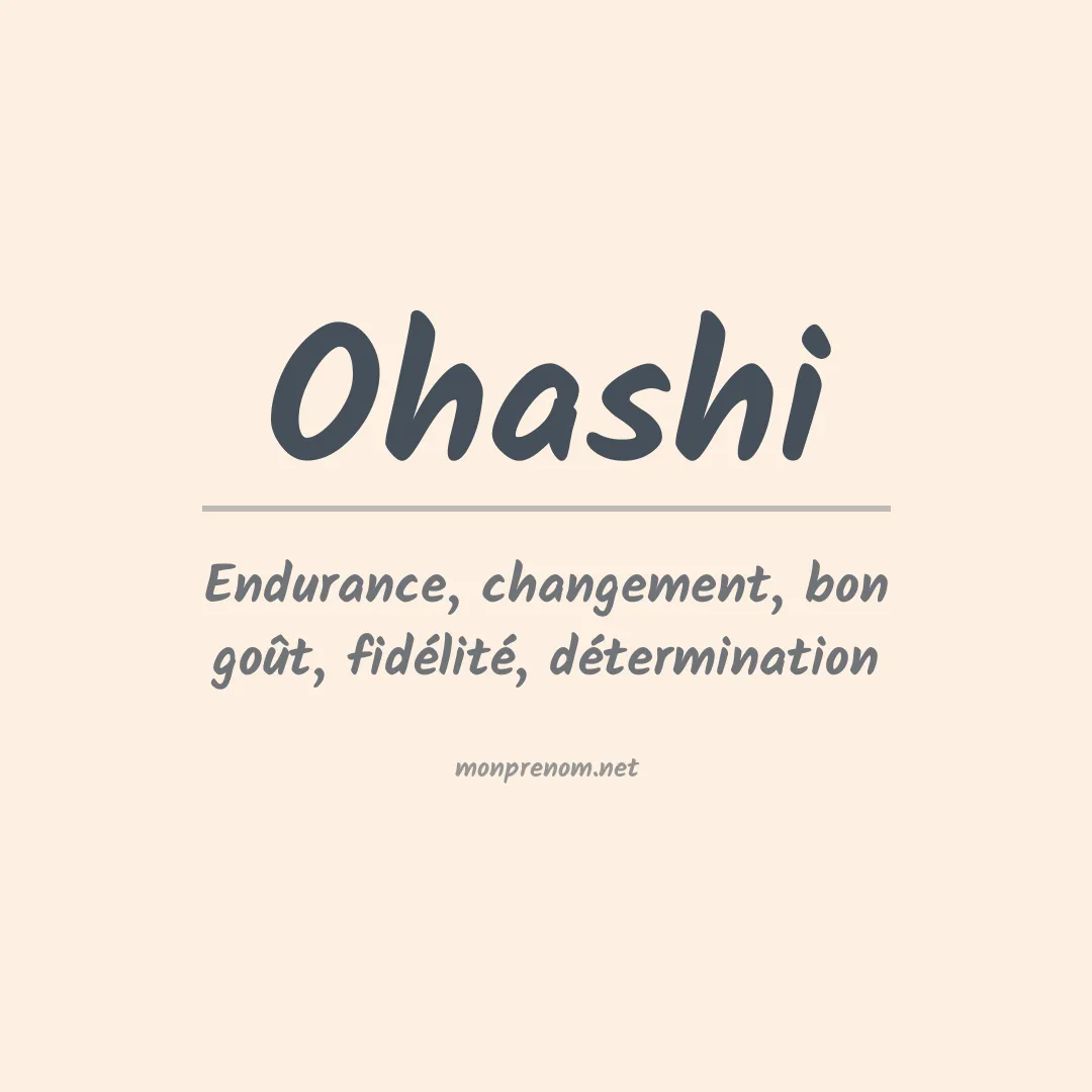 Signification du Prénom Ohashi