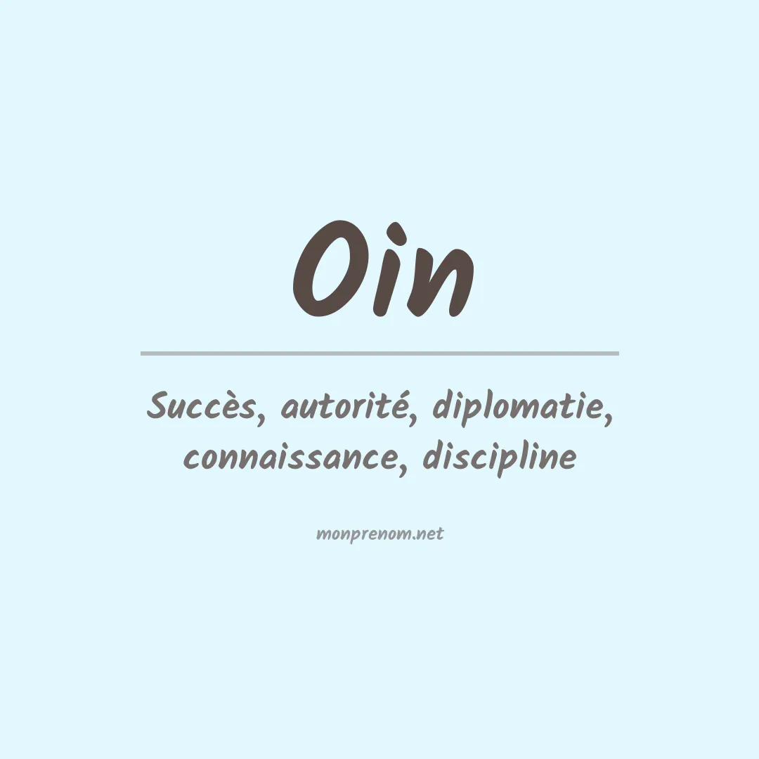 Signification du Prénom Oin Signification du Prénom Oin