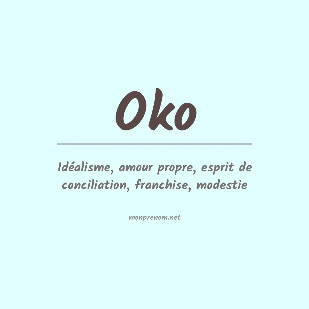 Signification du Prénom Oko