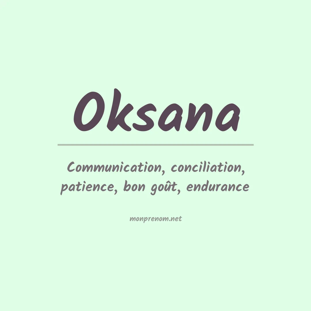 Signification du Prénom Oksana