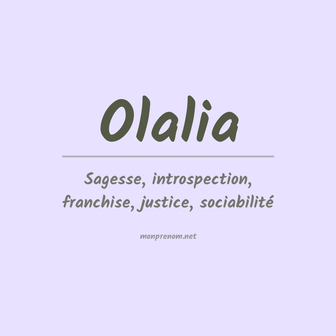 Signification du Prénom Olalia