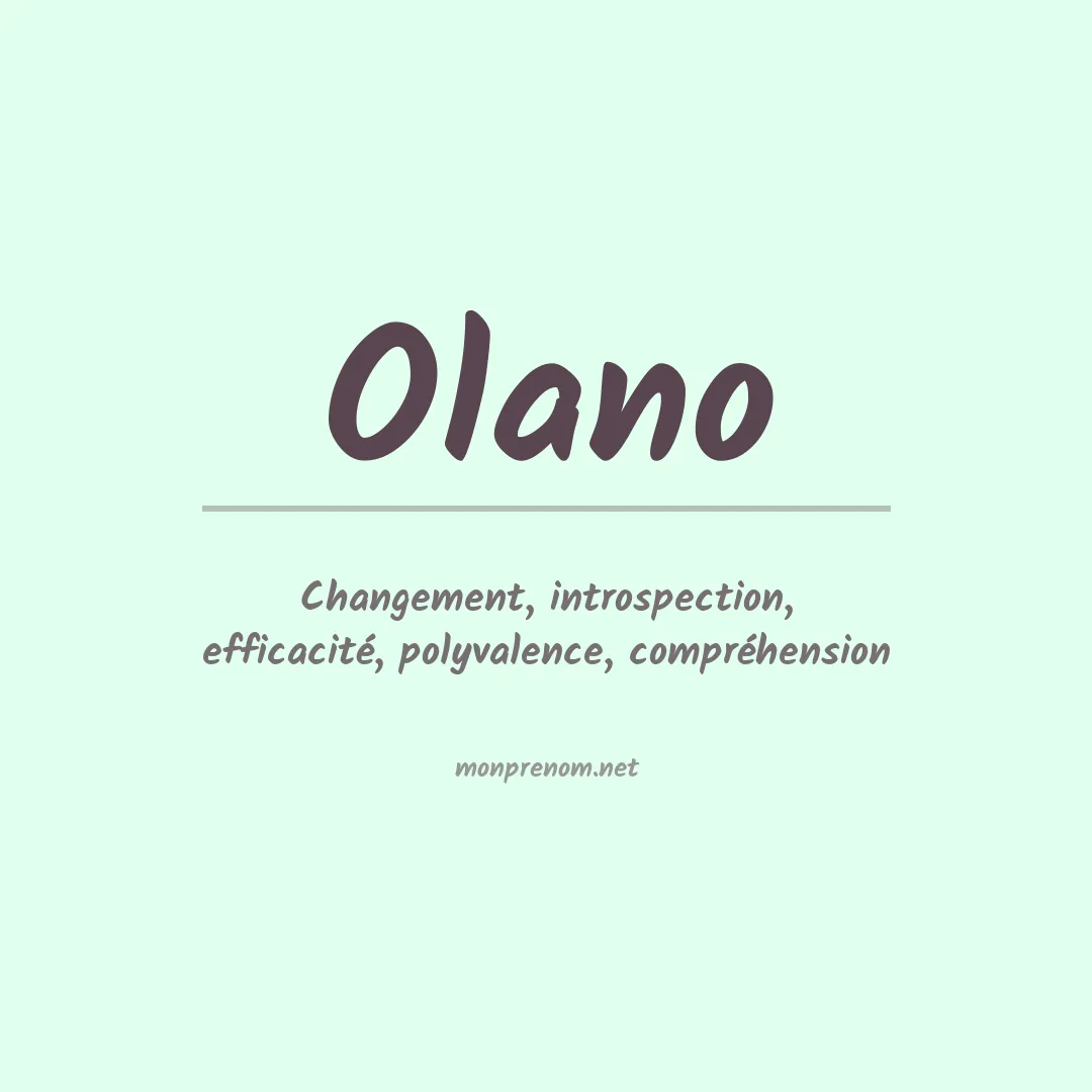 Signification du Prénom Olano