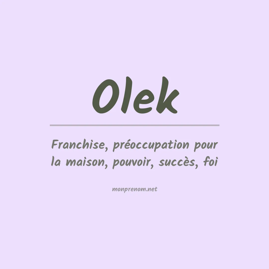 Signification du Prénom Olek