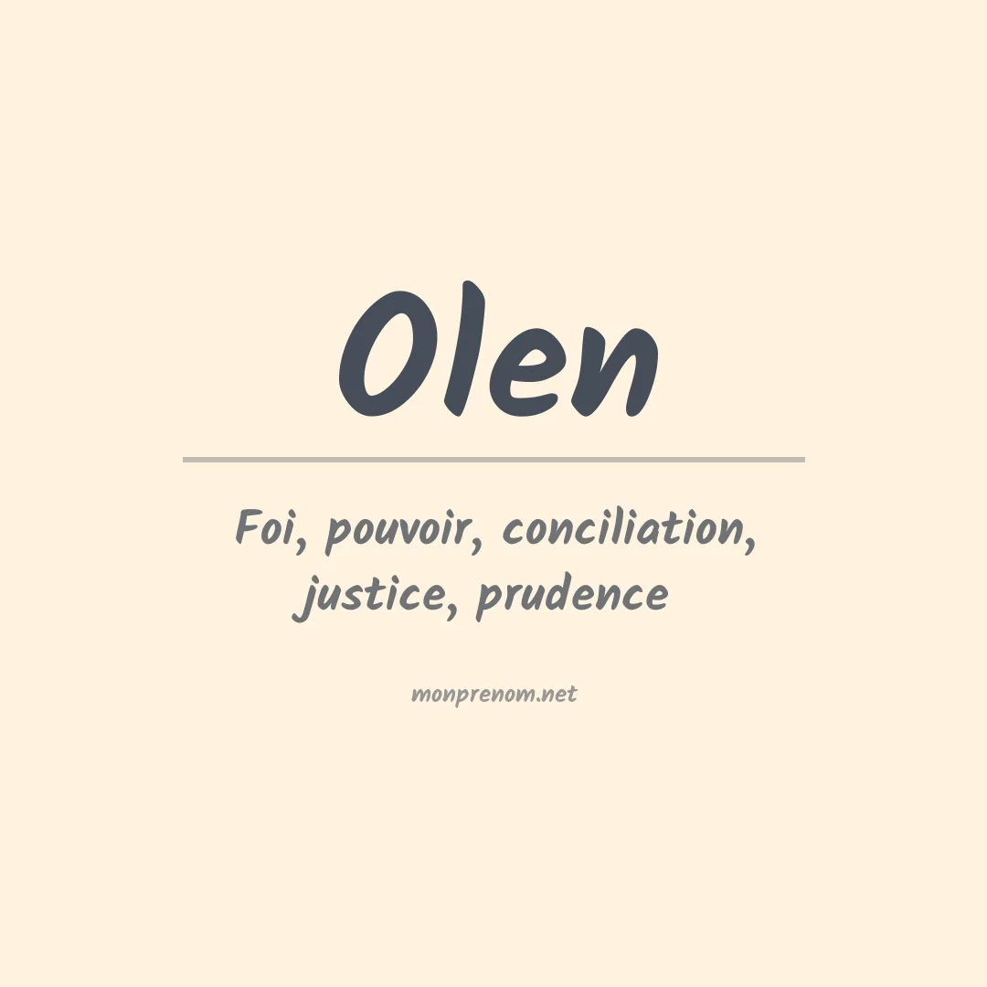Signification du Prénom Olen