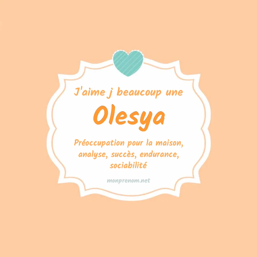 j'aime beaucoup Olesya