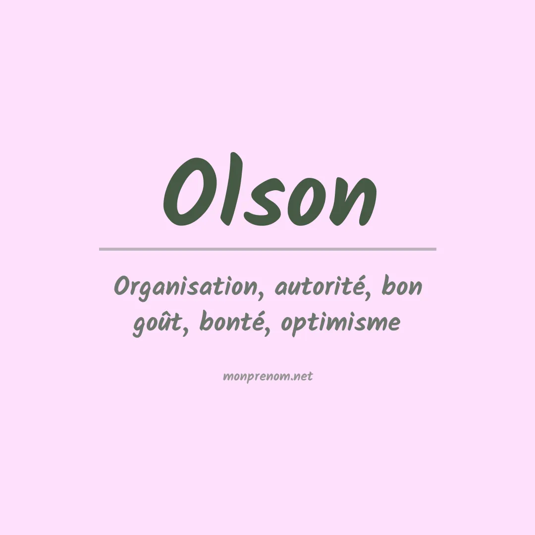 Signification du Prénom Olson