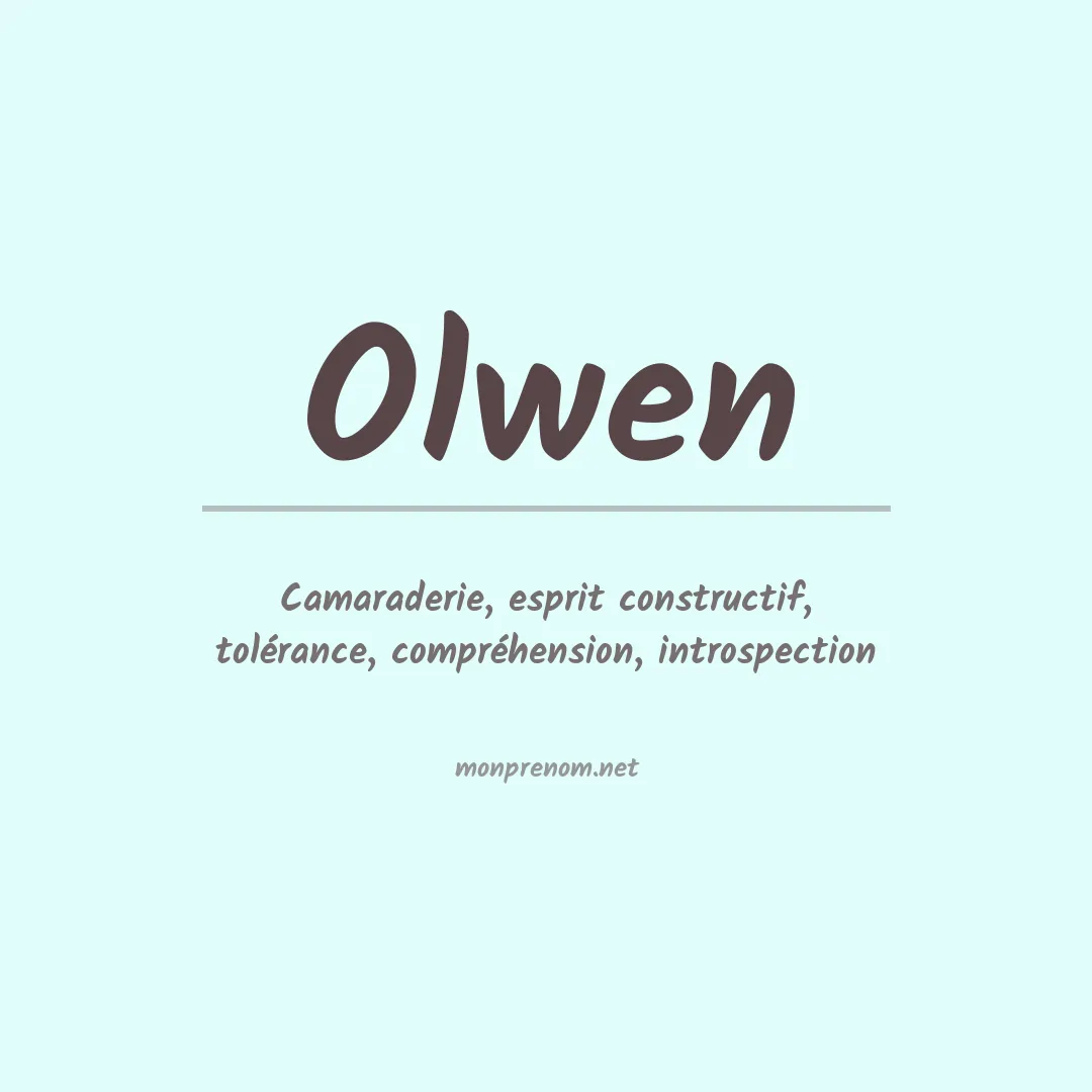 Signification du Prénom Olwen Signification du Prénom Olwen
