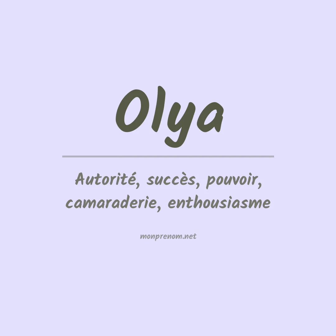 Signification du Prénom Olya