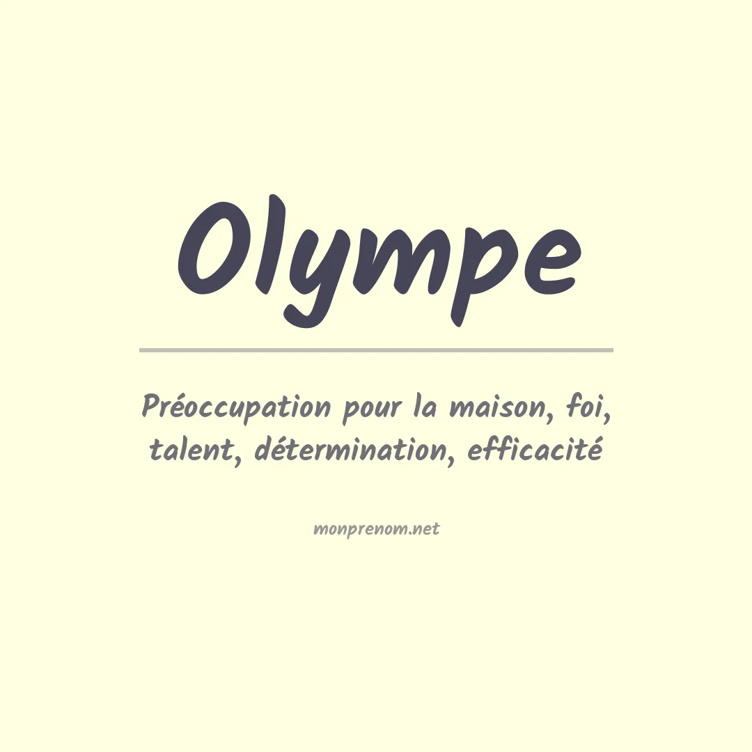 Signification du Prénom Olympe