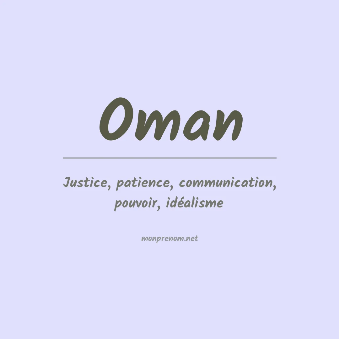 Signification du Prénom Oman