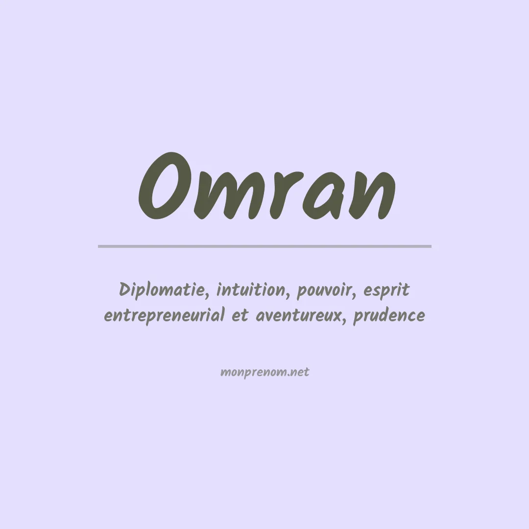 Signification du Prénom Omran