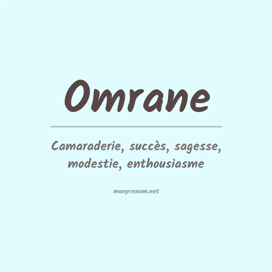 Signification du Prénom Omrane Signification du Prénom Omrane