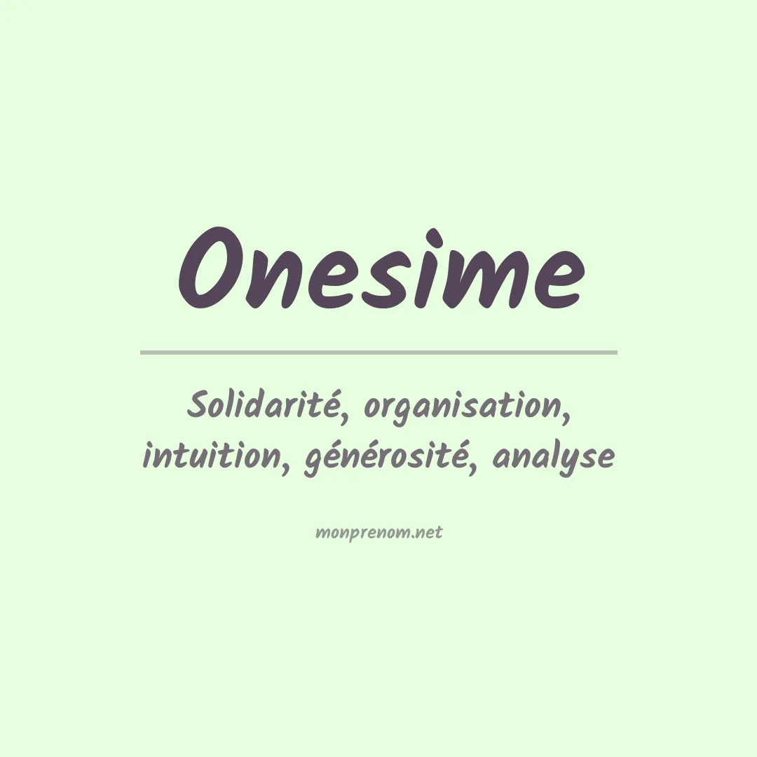Signification du Prénom Onesime Signification du Prénom Onesime