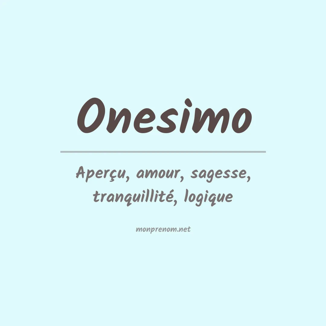 Signification du Prénom Onesimo
