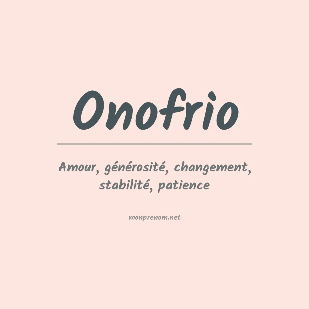 Signification du Prénom Onofrio