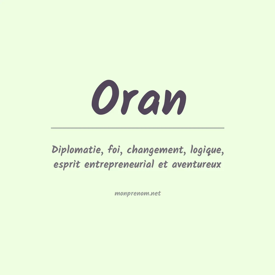 Signification du Prénom Oran
