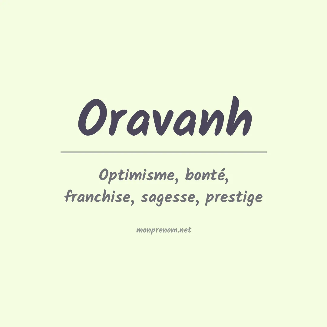 Signification du Prénom Oravanh