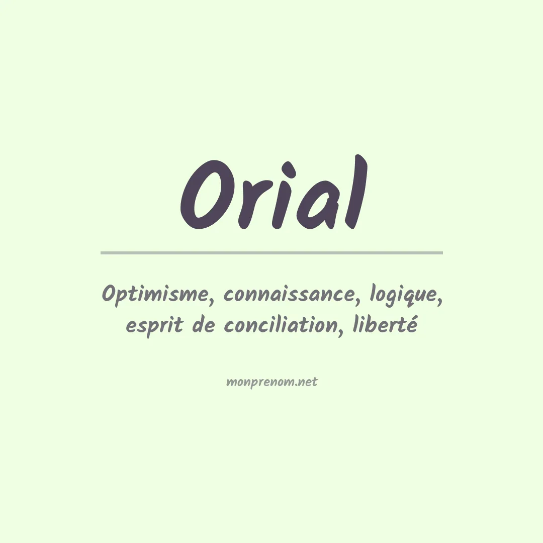 Signification du Prénom Orial