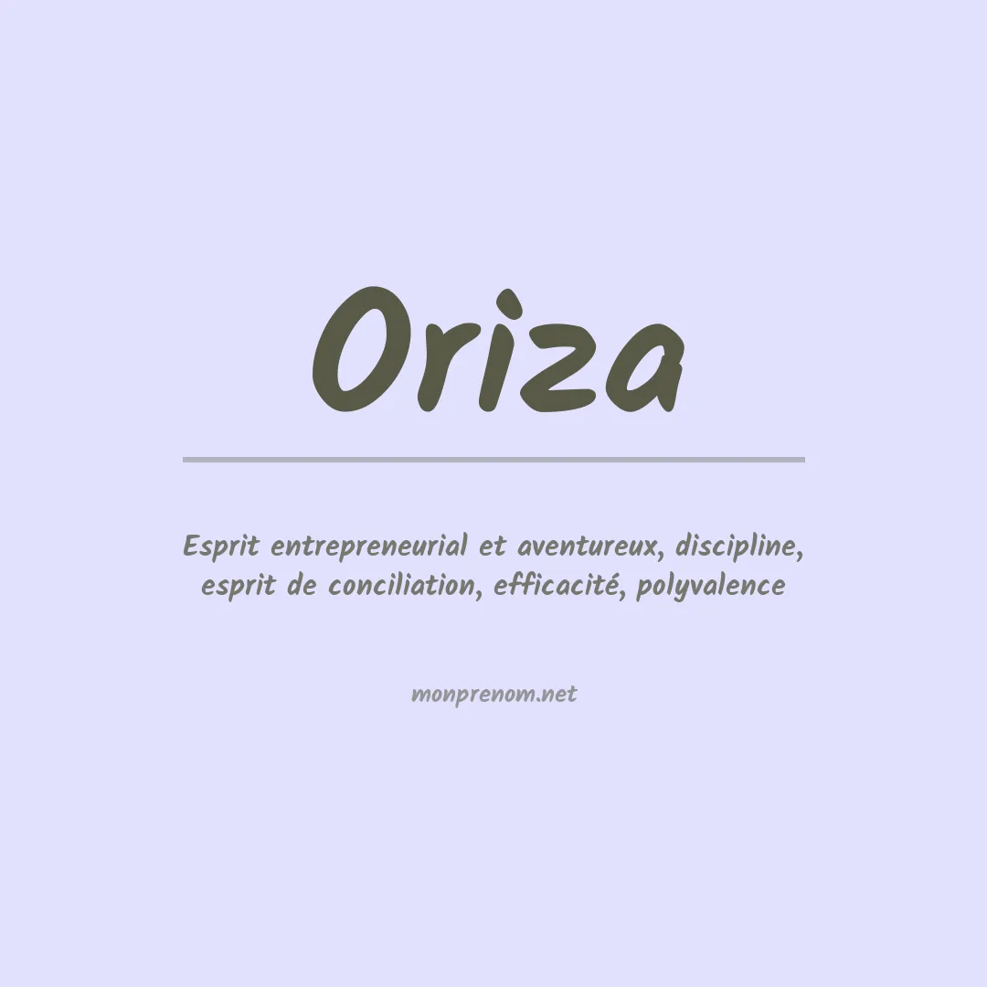 Signification du Prénom Oriza Signification du Prénom Oriza