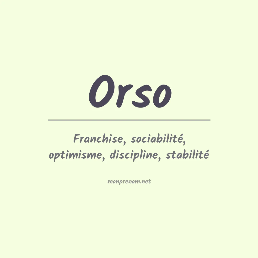 Signification du Prénom Orso