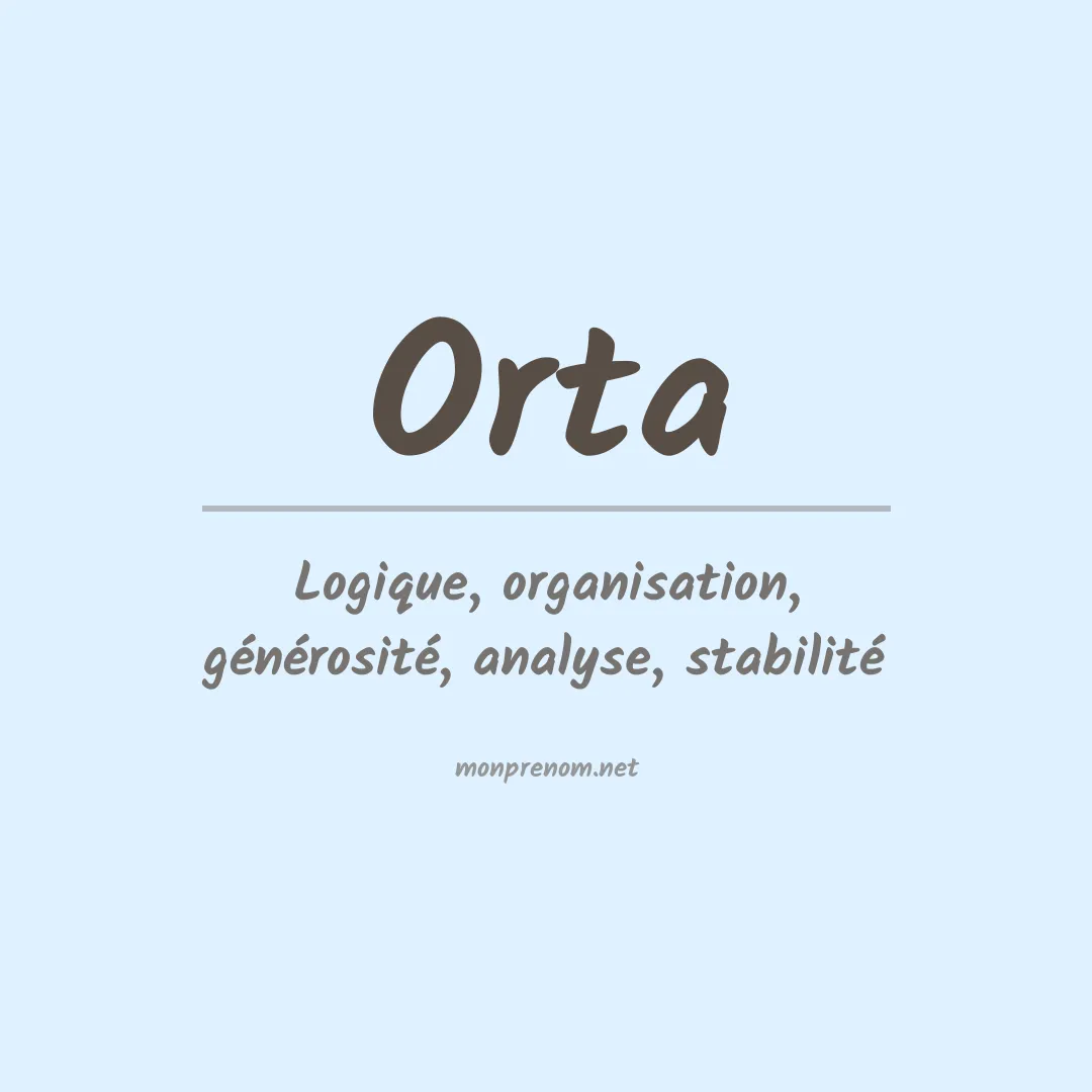 Signification du Prénom Orta