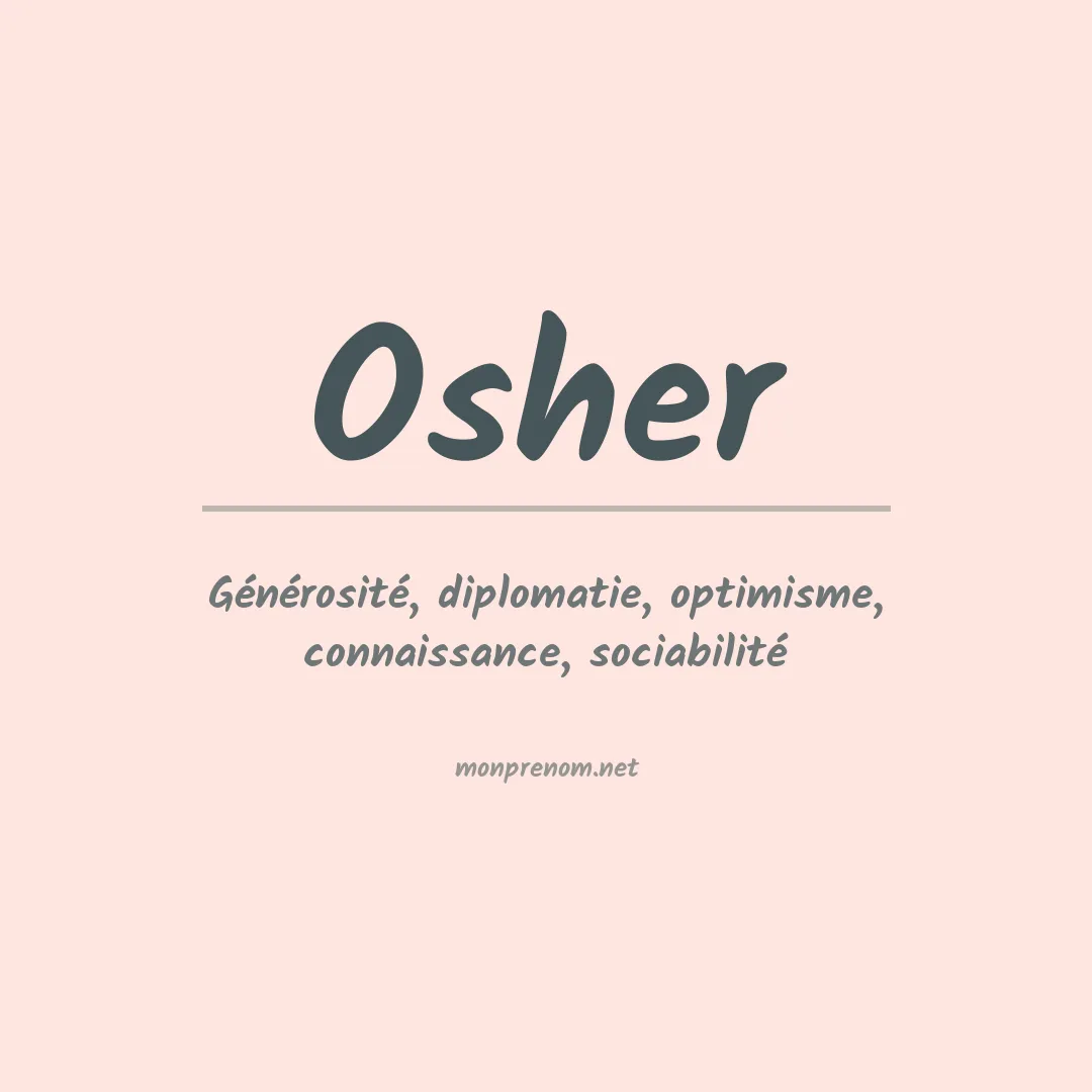 Signification du Prénom Osher