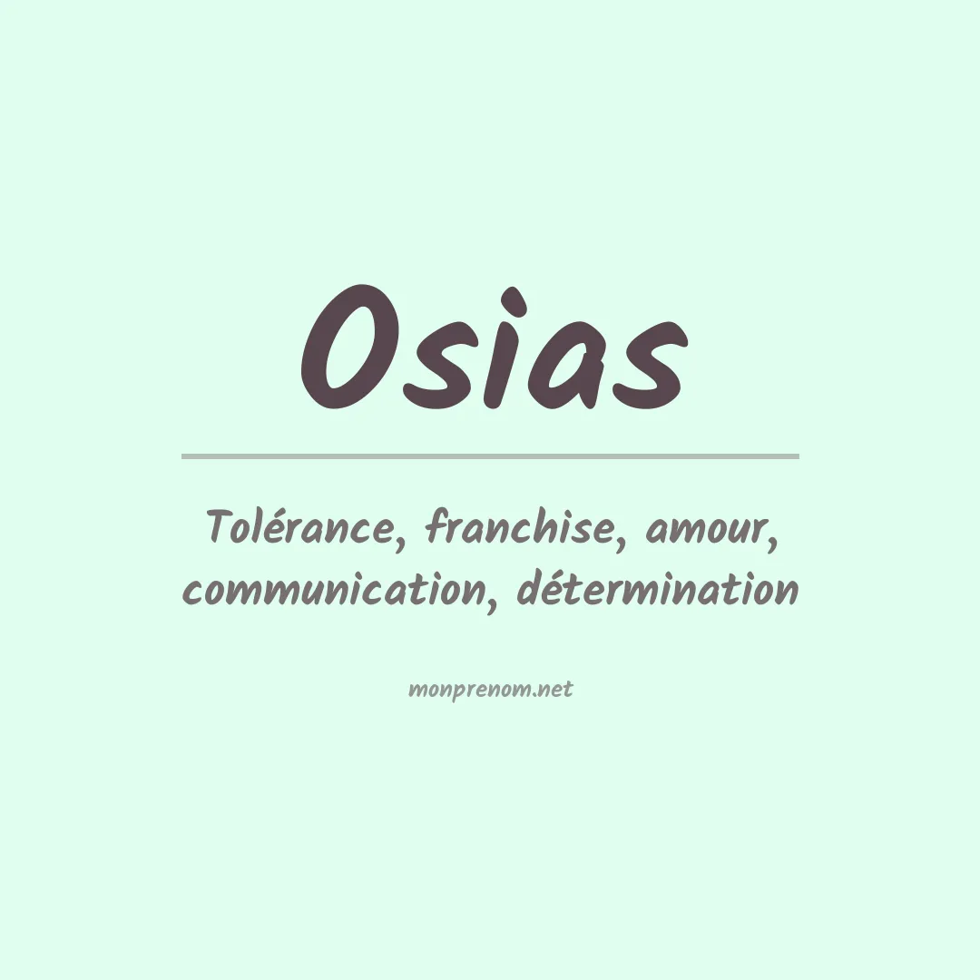 Signification du Prénom Osias
