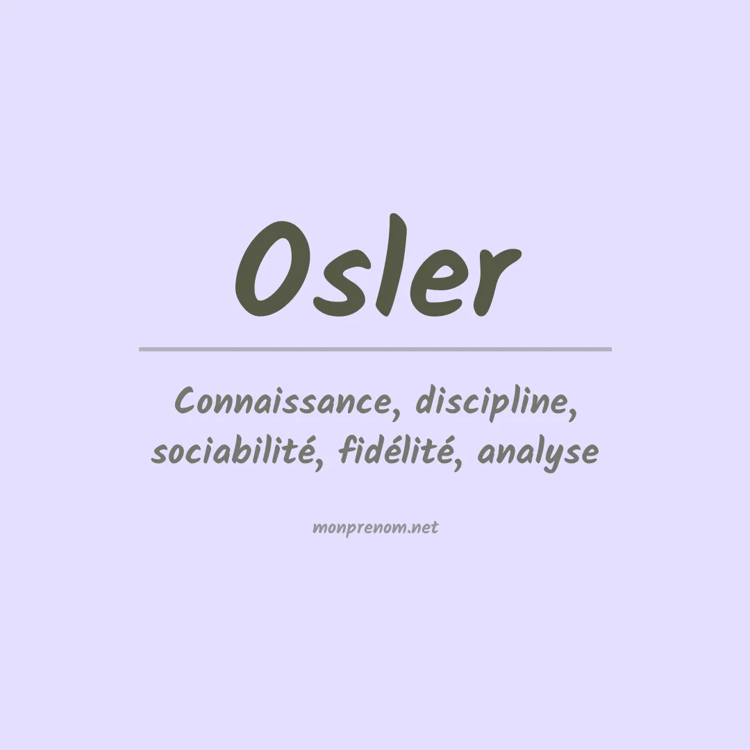 Signification du Prénom Osler