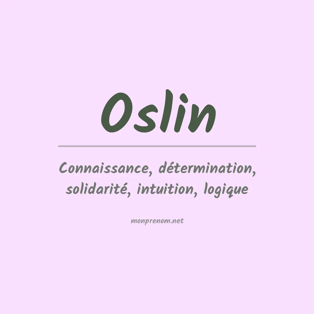 Signification du Prénom Oslin