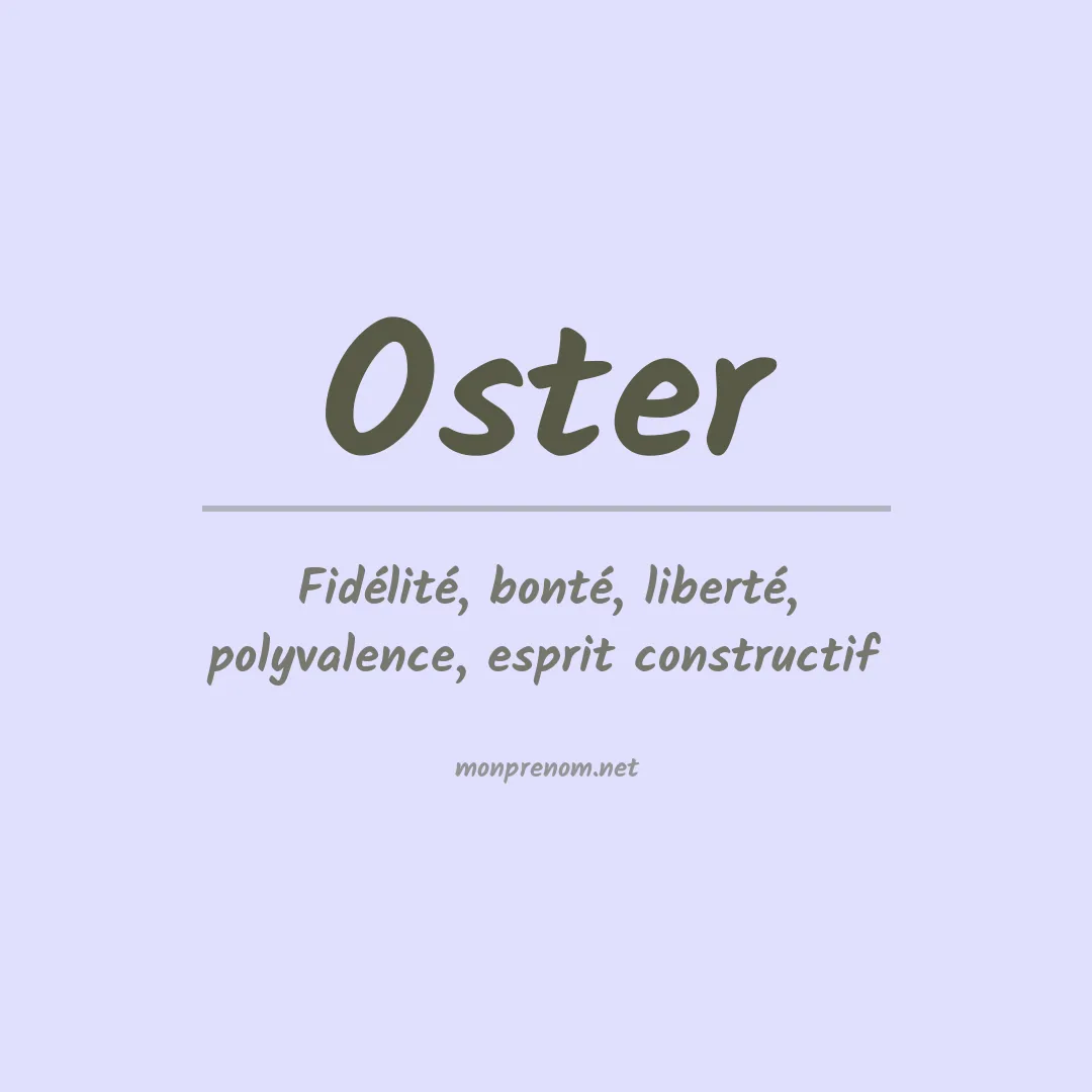 Signification du Prénom Oster