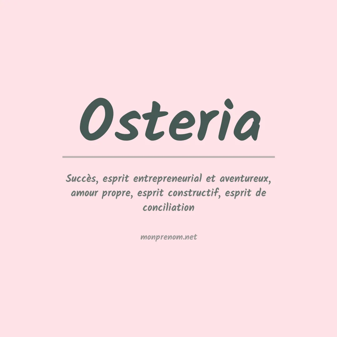 Signification du Prénom Osteria