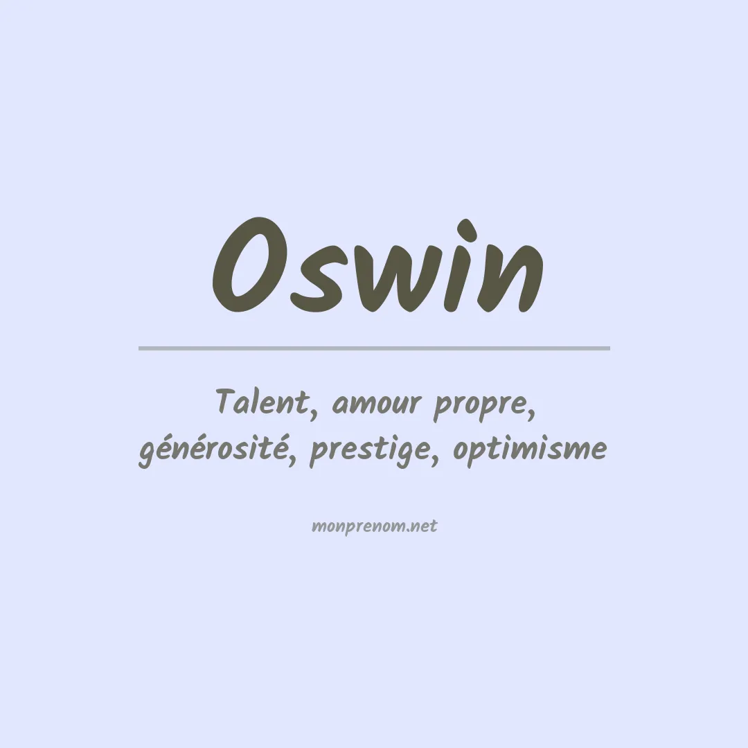 Signification du Prénom Oswin