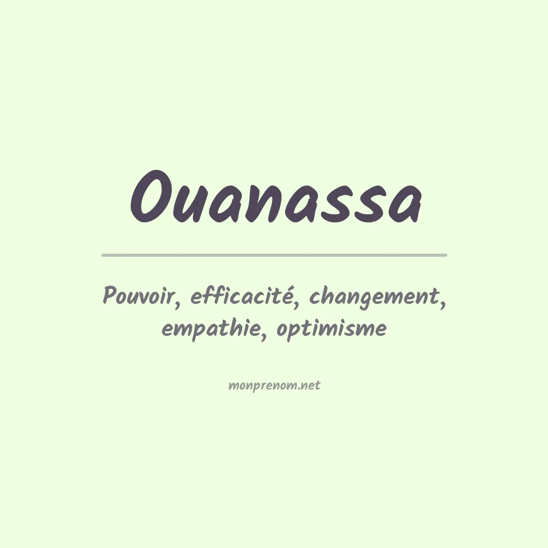 Signification du Prénom Ouanassa Signification du Prénom Ouanassa