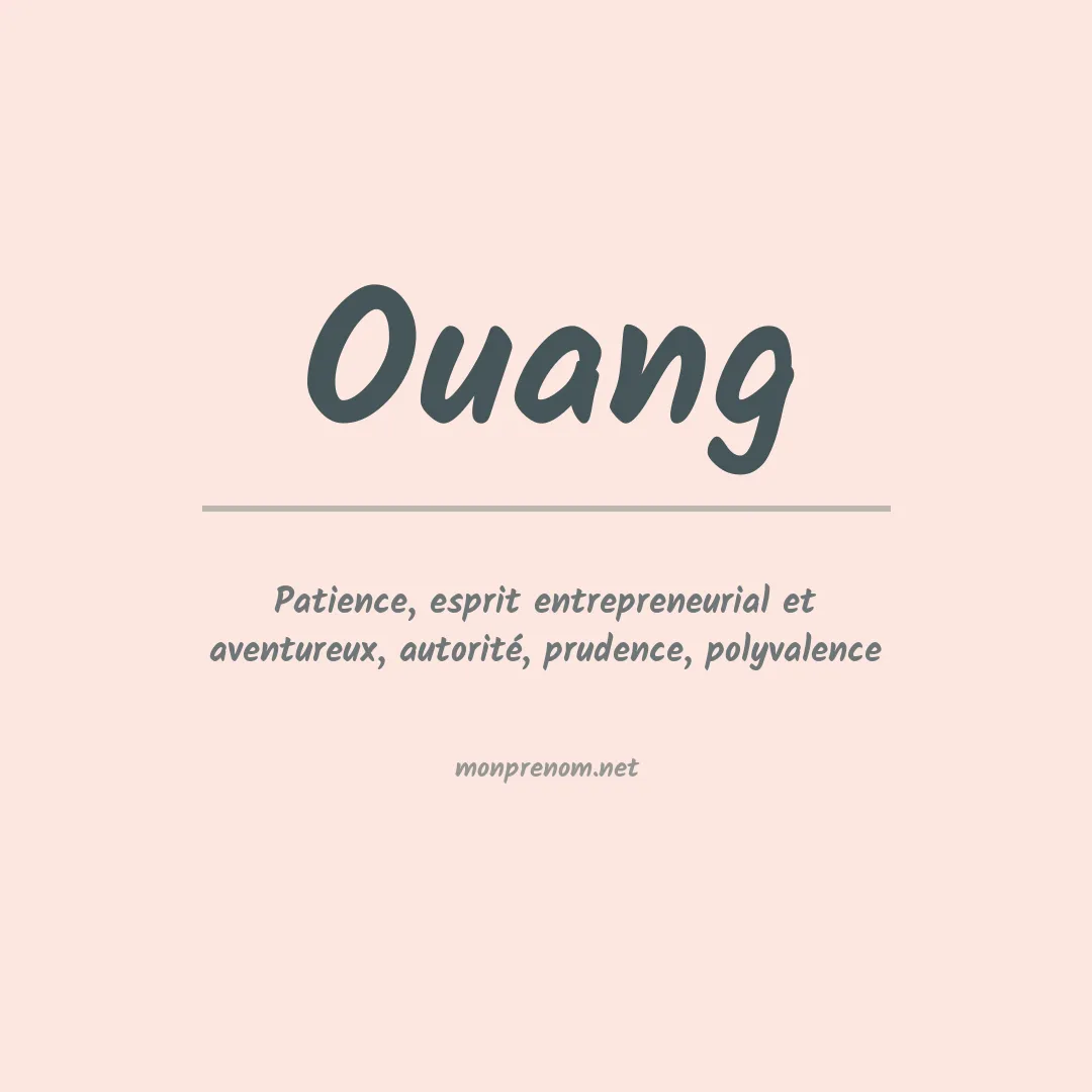 Signification du Prénom Ouang Signification du Prénom Ouang
