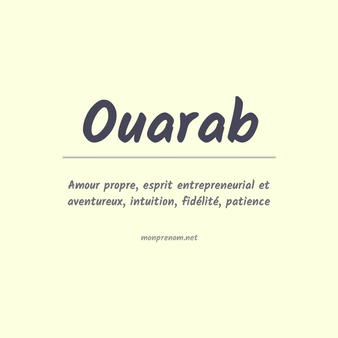 Signification du Prénom Ouarab Signification du Prénom Ouarab
