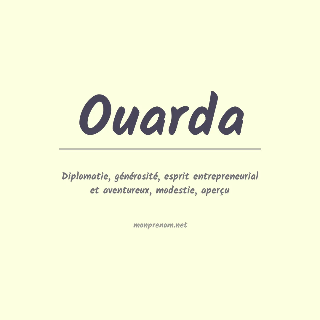Signification du Prénom Ouarda Signification du Prénom Ouarda
