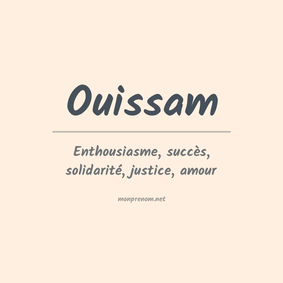 Signification du Prénom Ouissam Signification du Prénom Ouissam