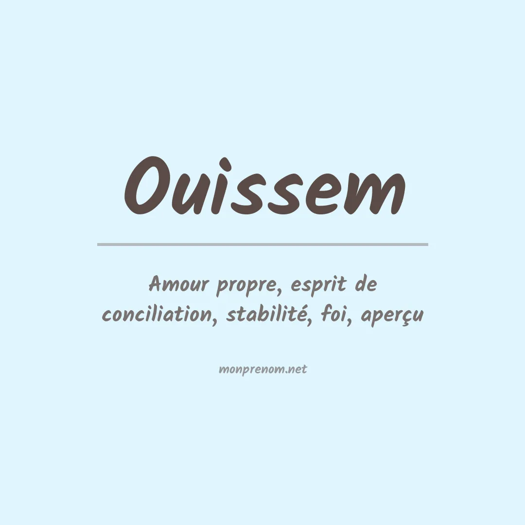 Signification du Prénom Ouissem