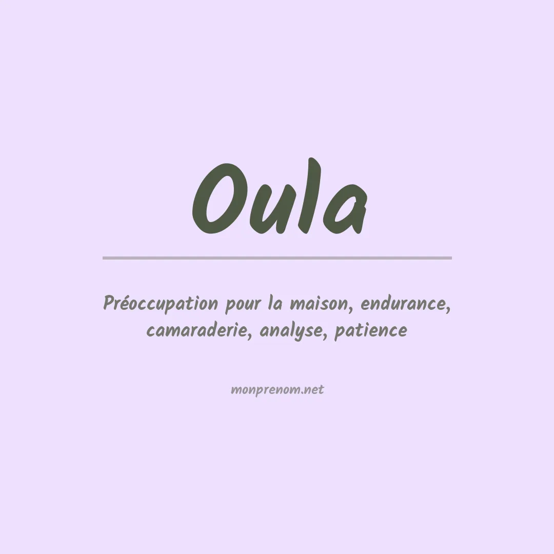Signification du Prénom Oula Signification du Prénom Oula