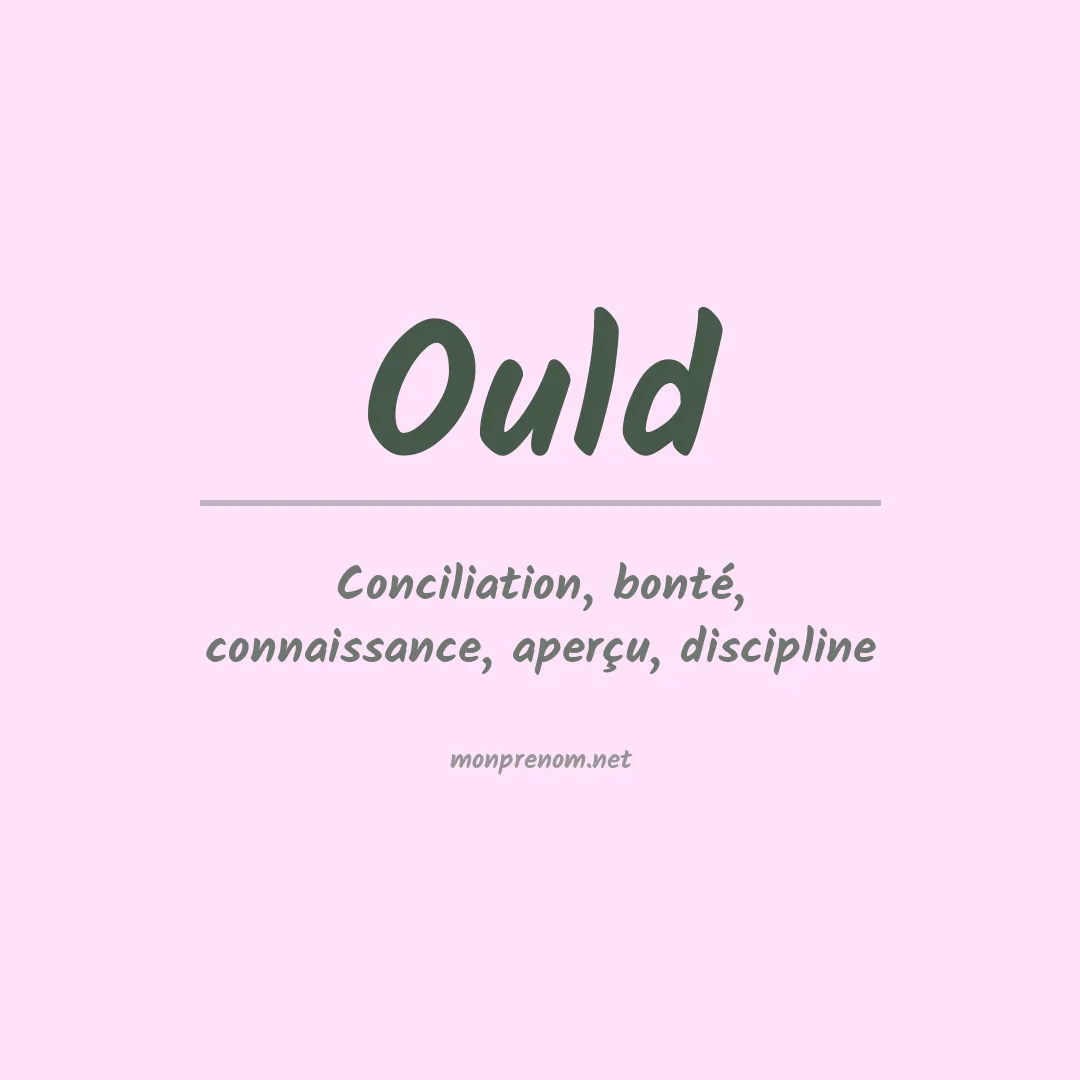 Signification du Prénom Ould Signification du Prénom Ould