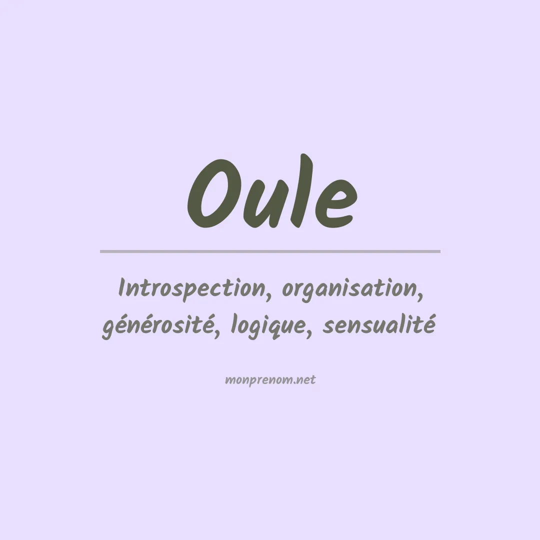 Signification du Prénom Oule Signification du Prénom Oule