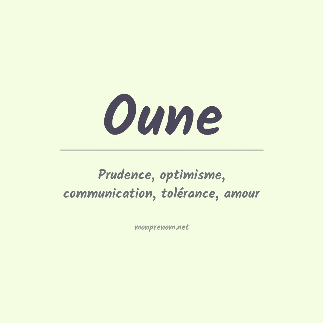 Signification du Prénom Oune