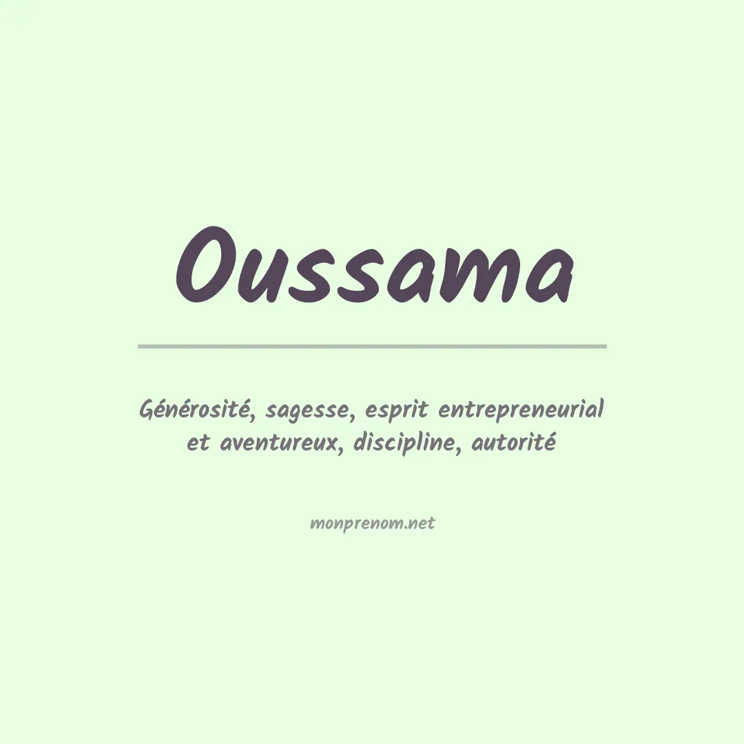 Signification du Prénom Oussama