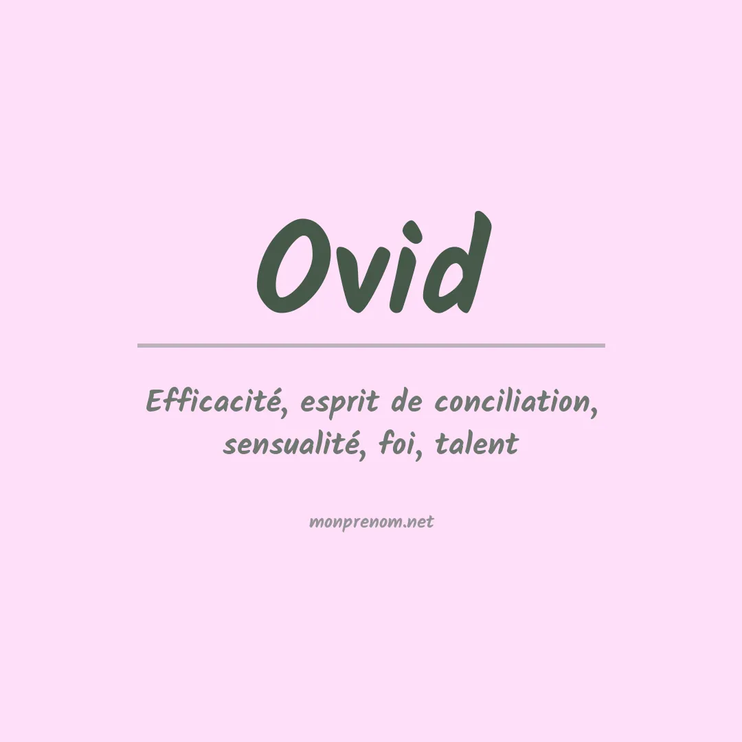Signification du Prénom Ovid