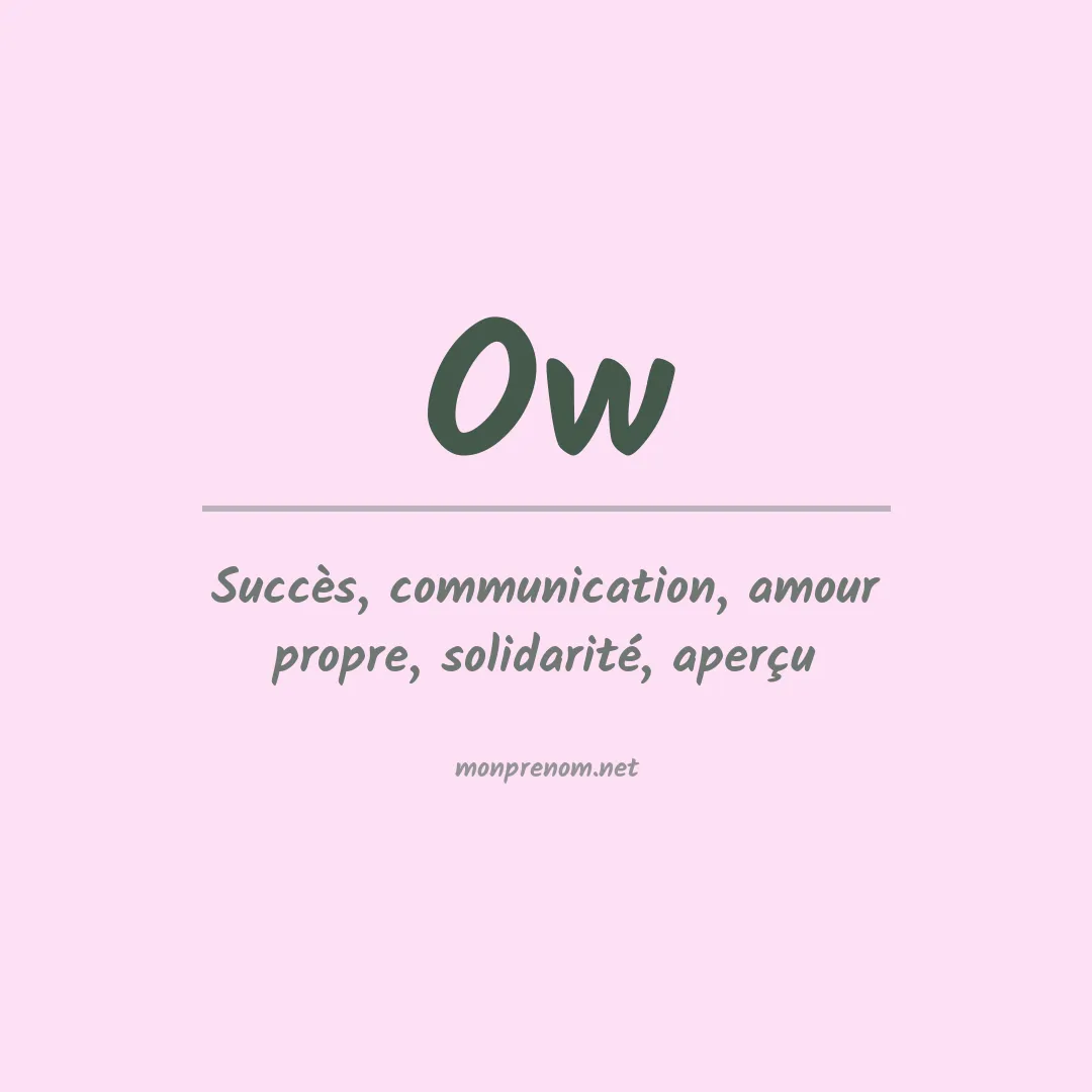 Signification du Prénom Ow