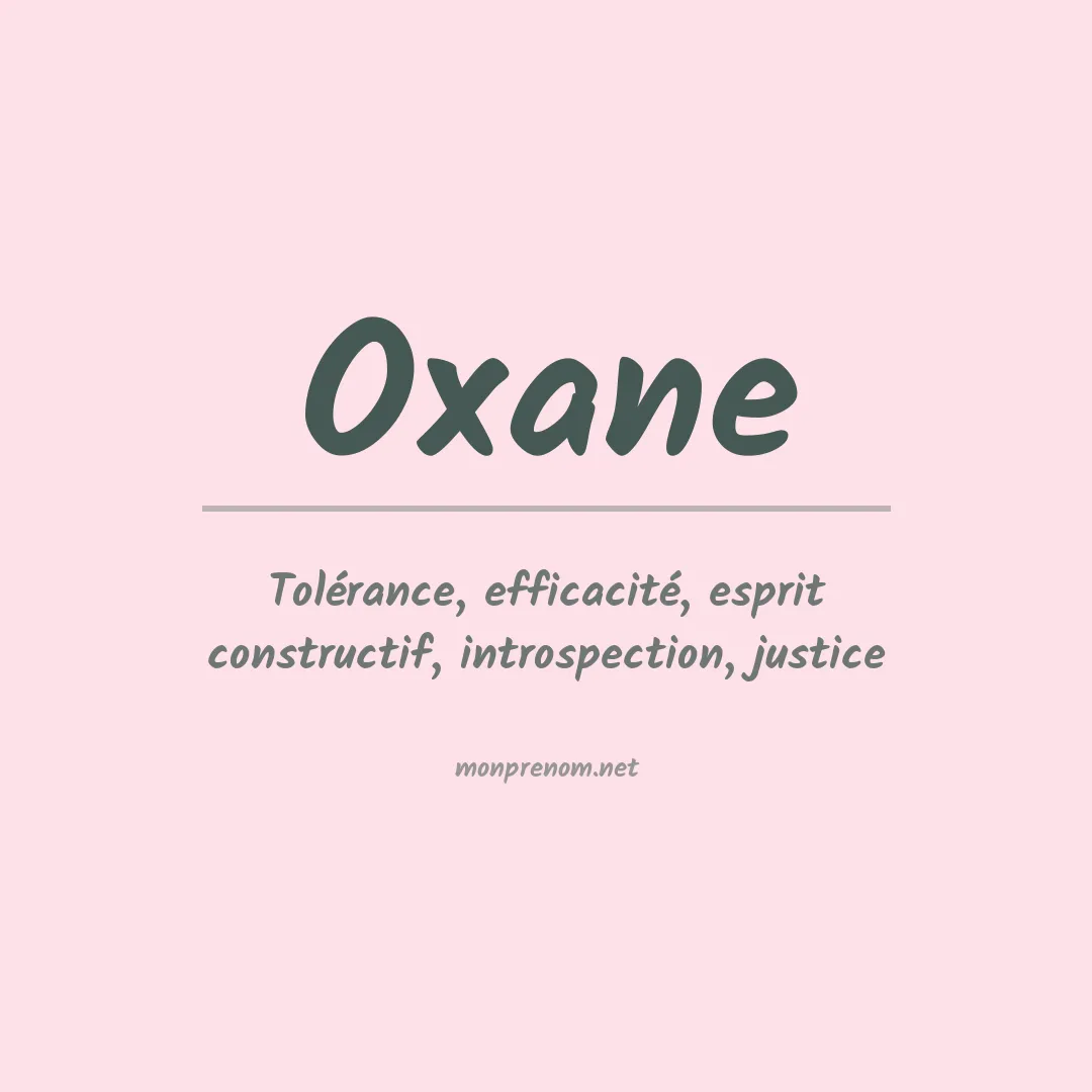 Signification du Prénom Oxane Signification du Prénom Oxane
