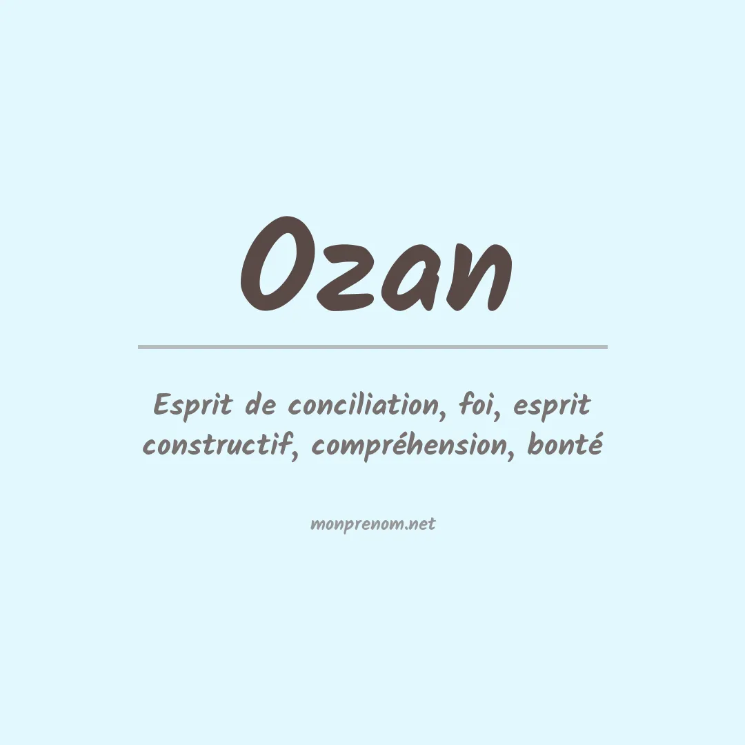 Signification du Prénom Ozan