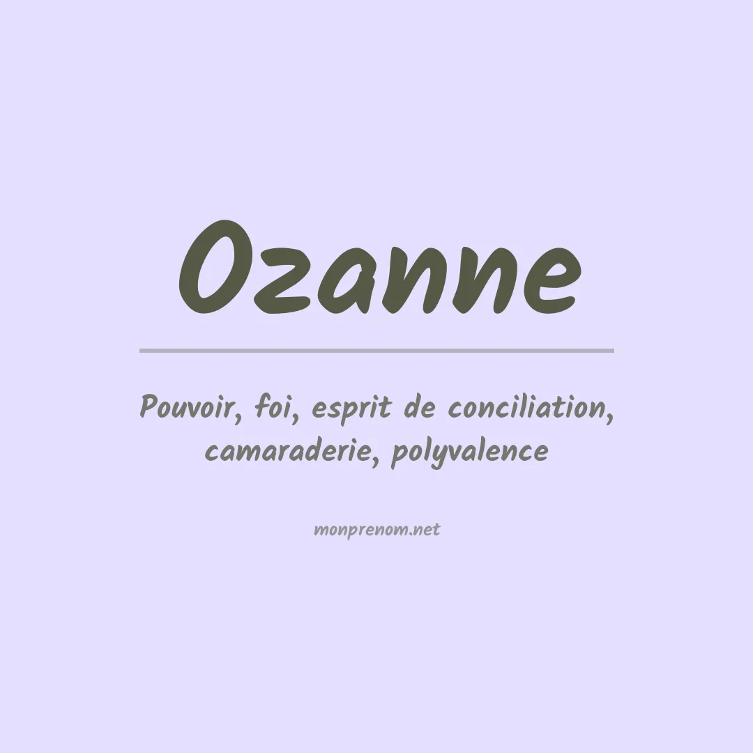 Signification du Prénom Ozanne